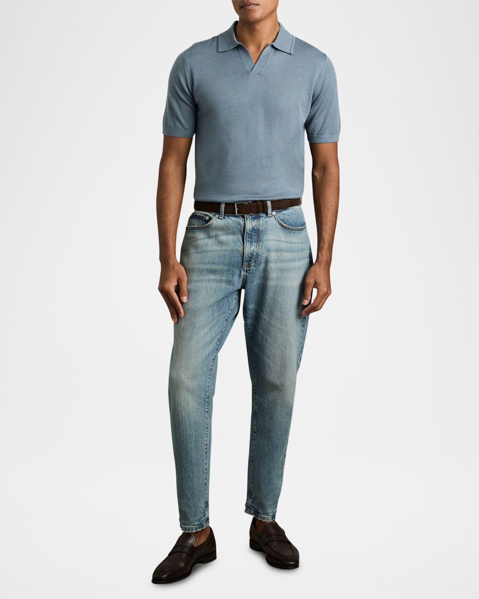 Men's Duchie Merino Wool Open Collar Polo Shirt Product Image