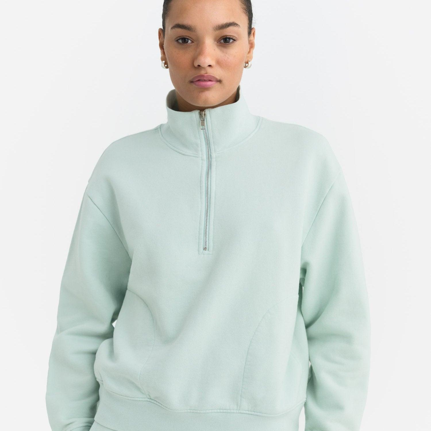 Organic Fleece Quarter Zip Sweatshirt Female Product Image