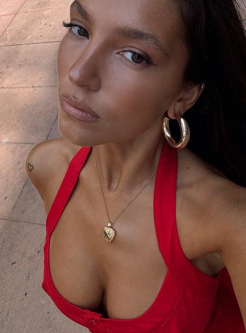 Lock It Up Gold Plated Necklace Gold Product Image