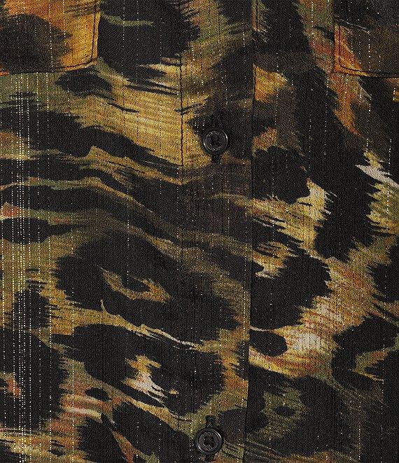 DKNY by Donna Karan Woven Metallic Button Down Collared Long Sleeve Blouse Product Image