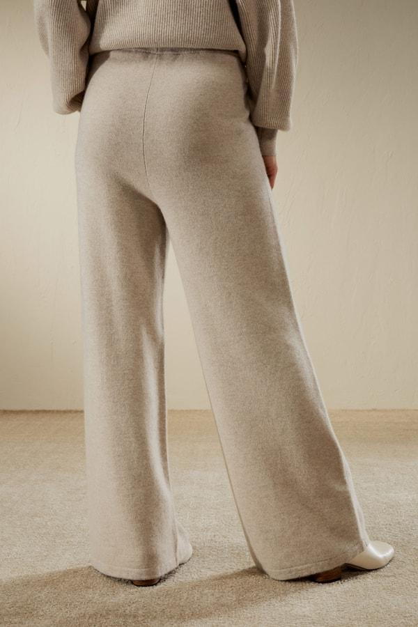LILYSILK Cashmere Pant - for Women - White 100% Natural Cashmere - Breathable Regular Fit Pants S Product Image