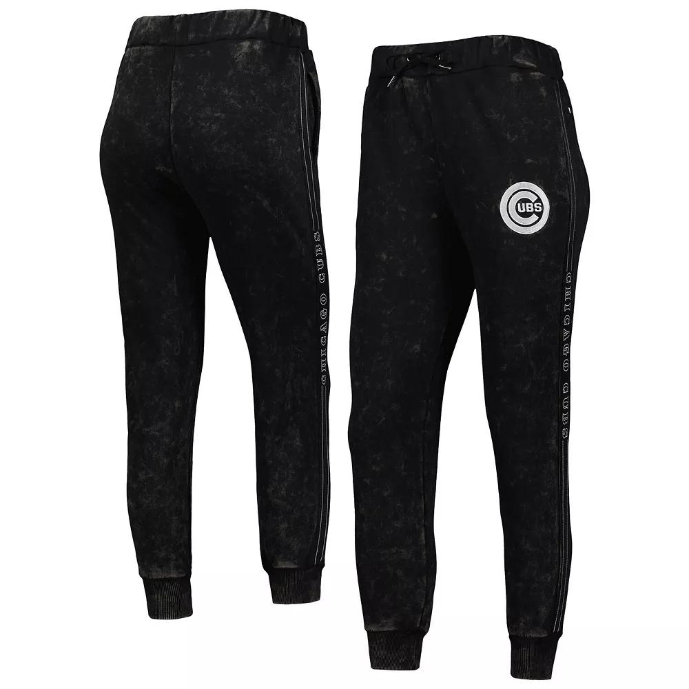 Women's The Wild Collective Black Chicago Cubs Marble Jogger Pants,  Product Image