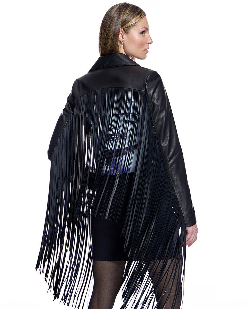 Leather Jacket with Fringes Product Image