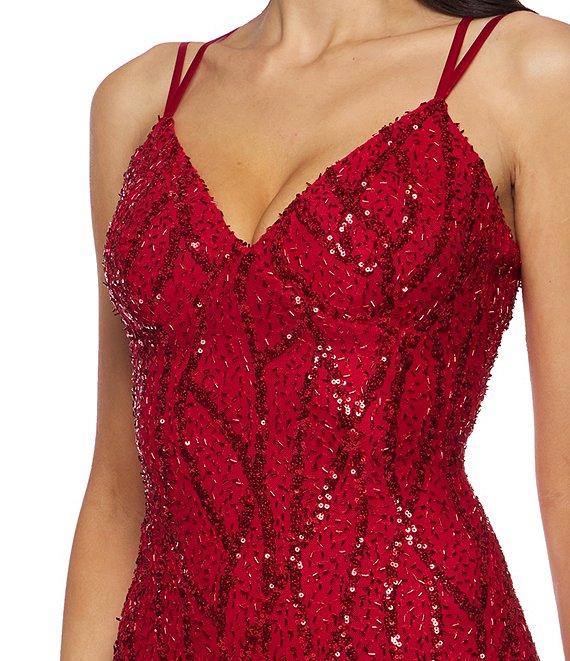B. Darlin Sleeveless Beaded Sequin Bodycon Dress Product Image