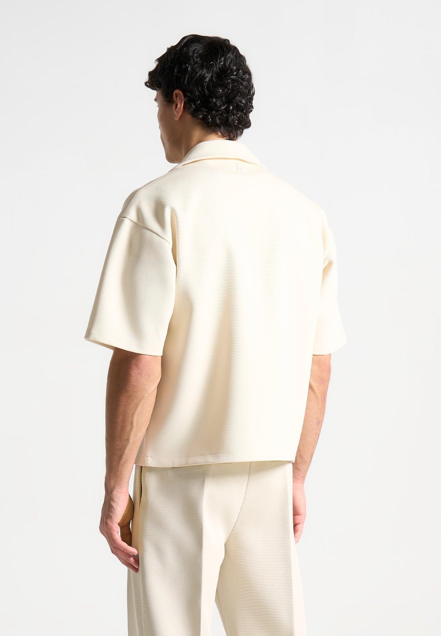 Abel - Boxy Twill Double Breasted Shirt - Cream Male Product Image