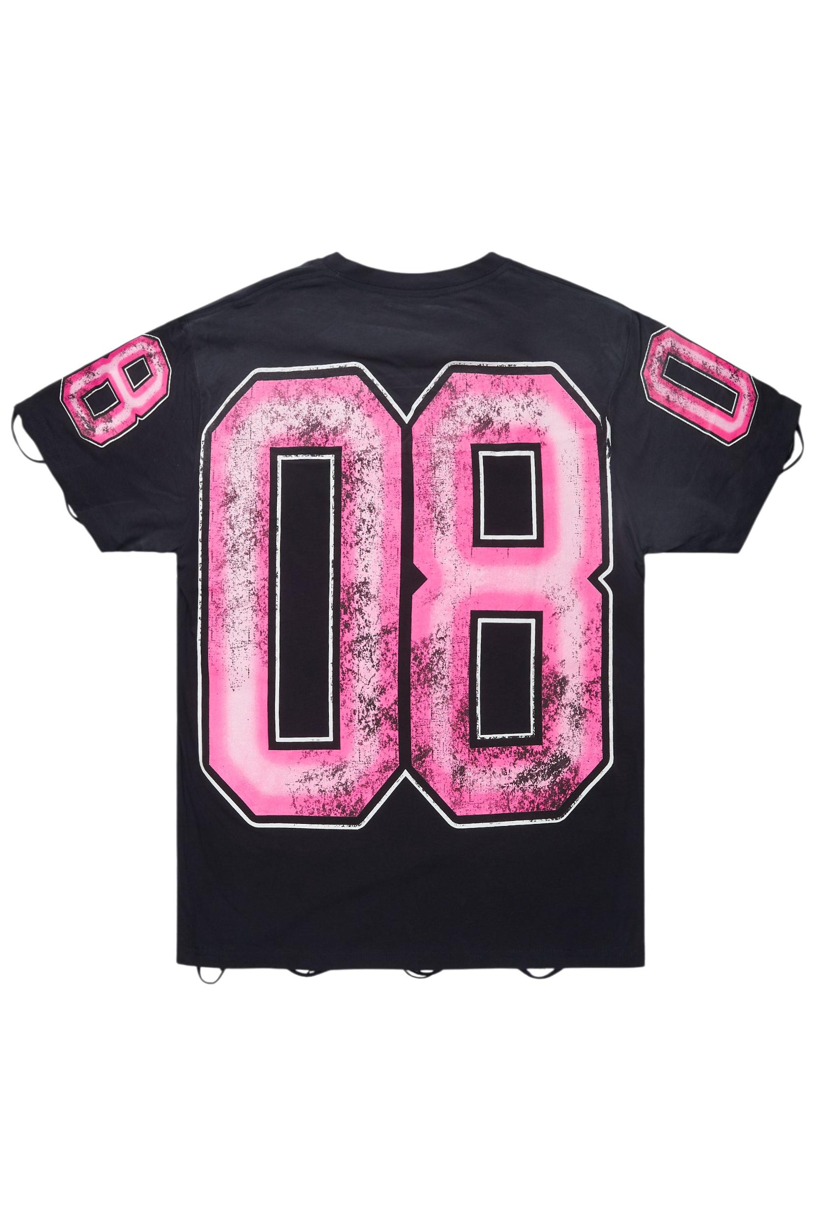 Fields Black/Pink Oversized Graphic T-Shirt Male Product Image