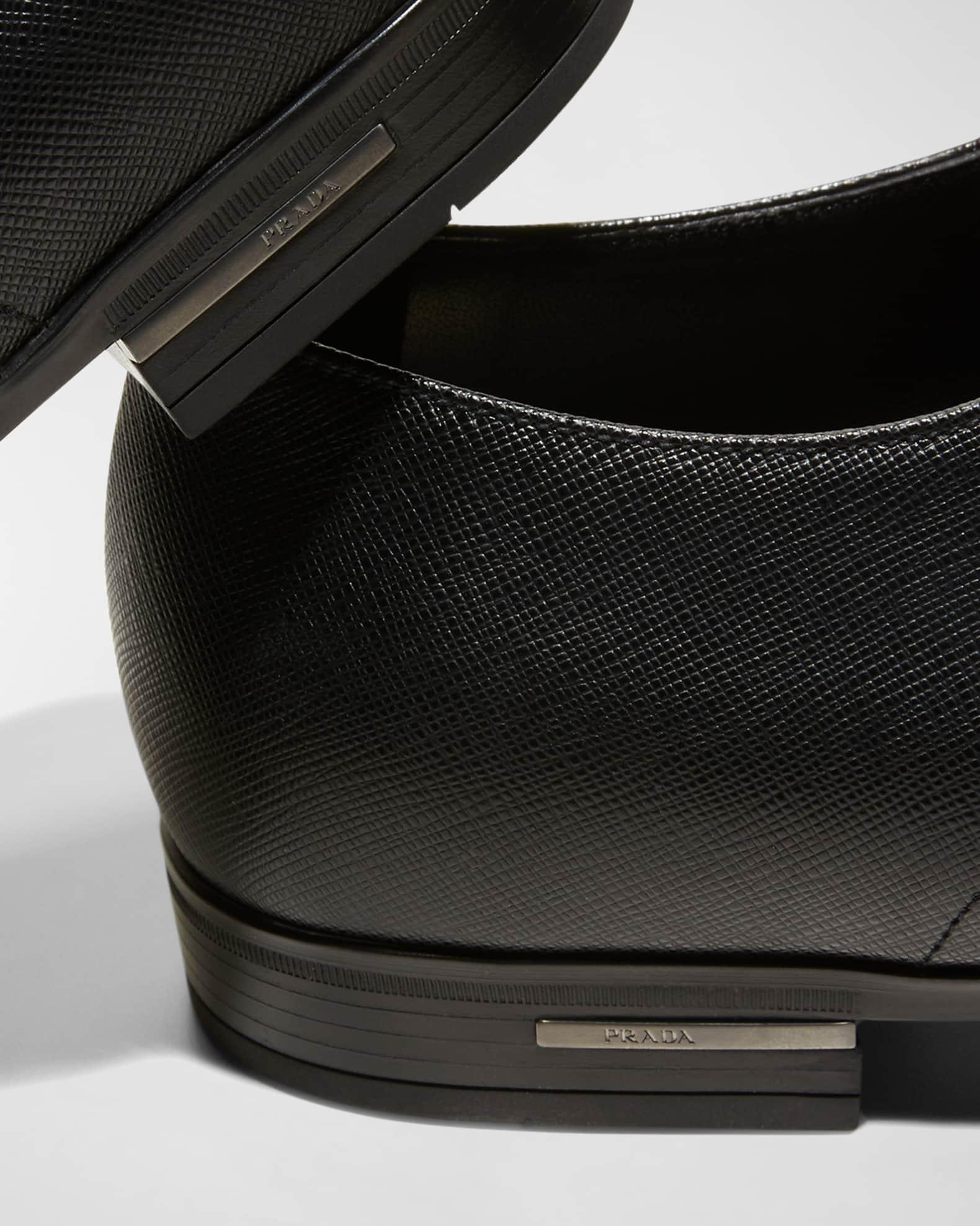 Men's Saffiano Leather Lace-Ups Product Image