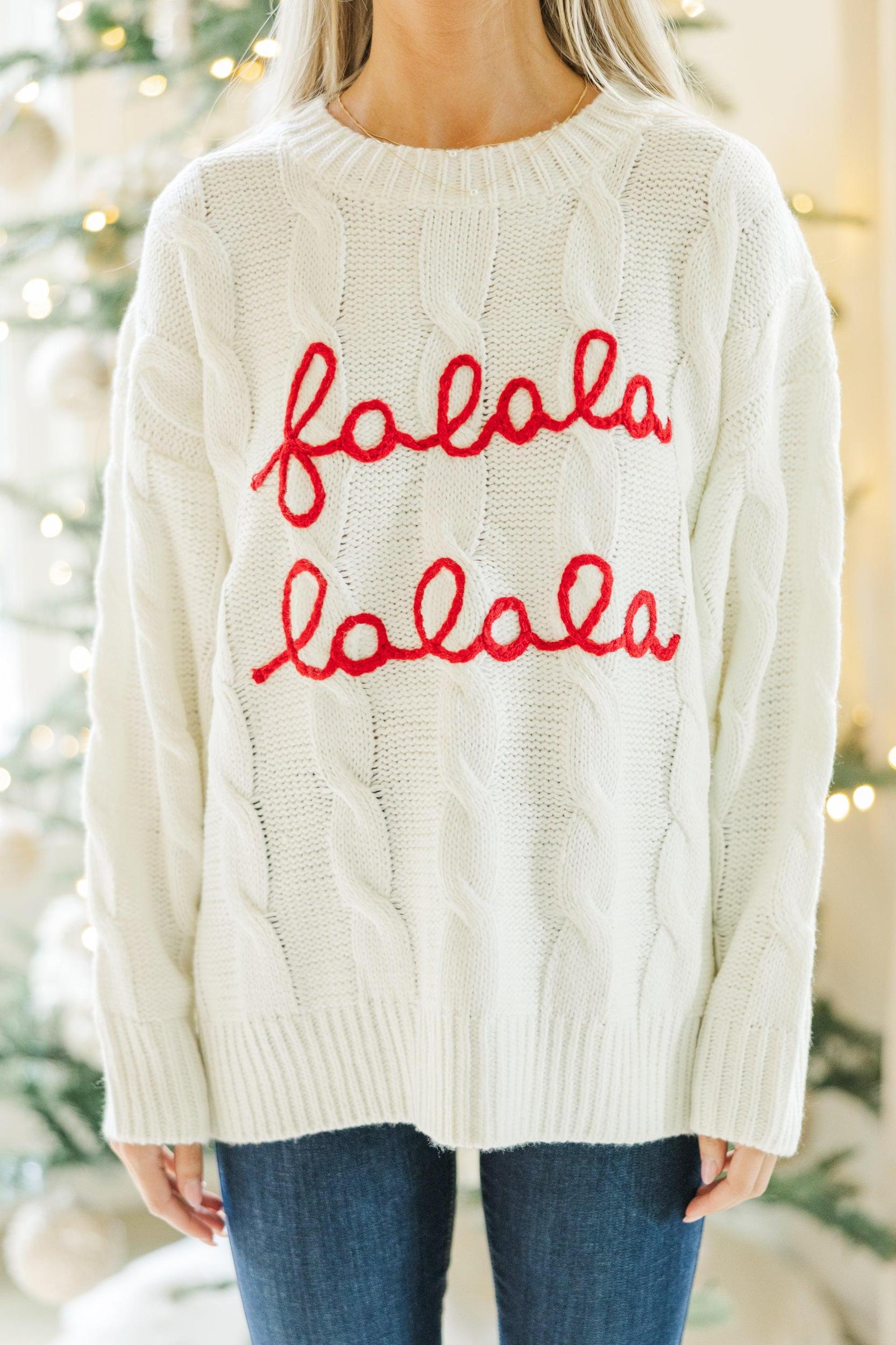 Falala Cream Cable Knit Sweater Female Product Image