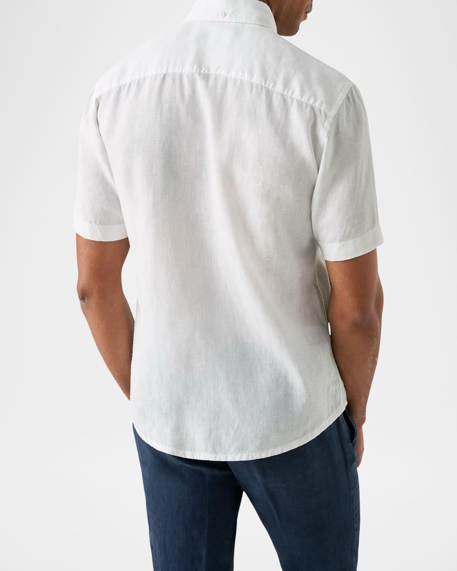 Men's Signature Linen Contemporary Fit Short-Sleeve Shirt Product Image