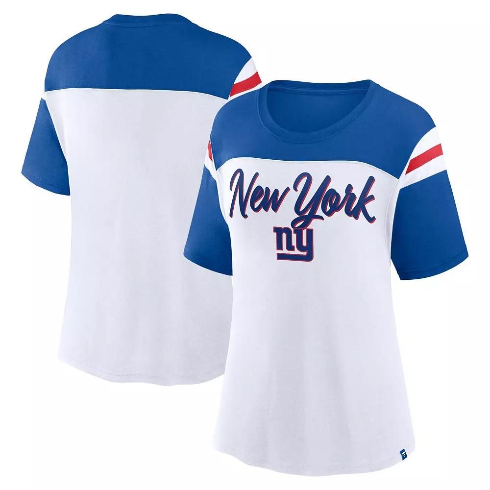 Women's Fanatics White/Royal New York Giants Cheer Chant Fashion Crop Top,  Product Image