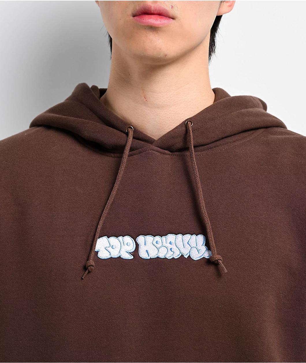 Top Heavy Logo Brown Hoodie Product Image