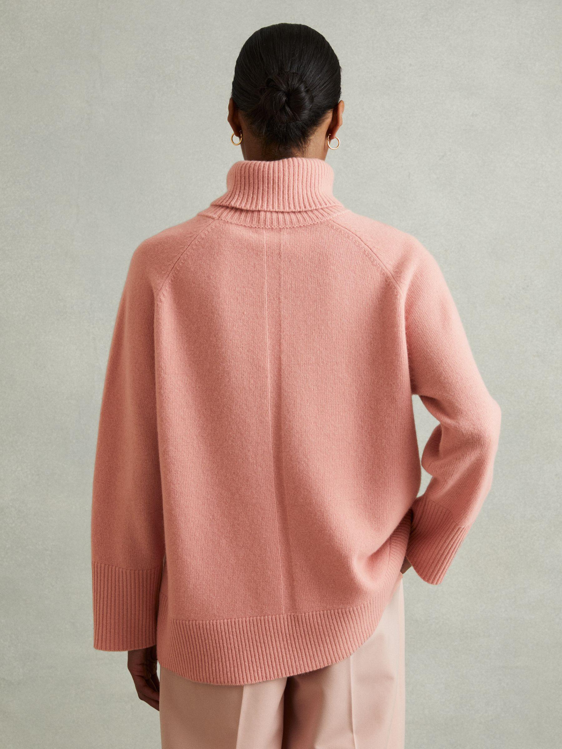 Wool-Cashmere Roll-Neck Jumper in Soft Pink Product Image