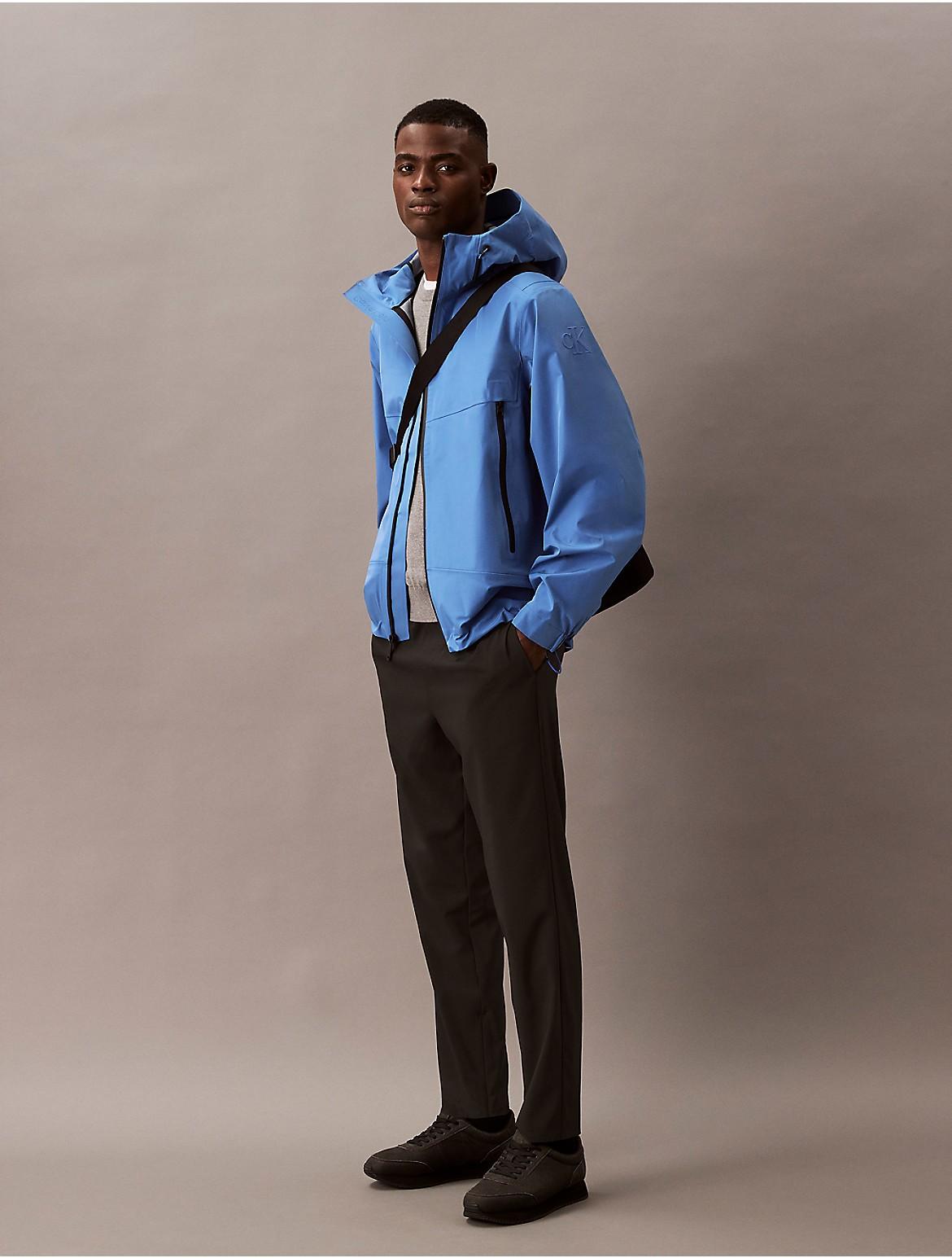 Calvin Klein Mens Tech Hooded Windbreaker Jacket - Blue Product Image