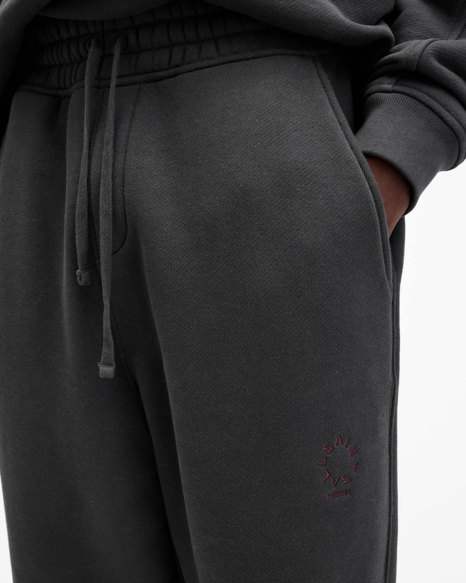 Haven Relaxed Fit Embroidered Sweatpants Washed Black | ALLSAINTS US Product Image