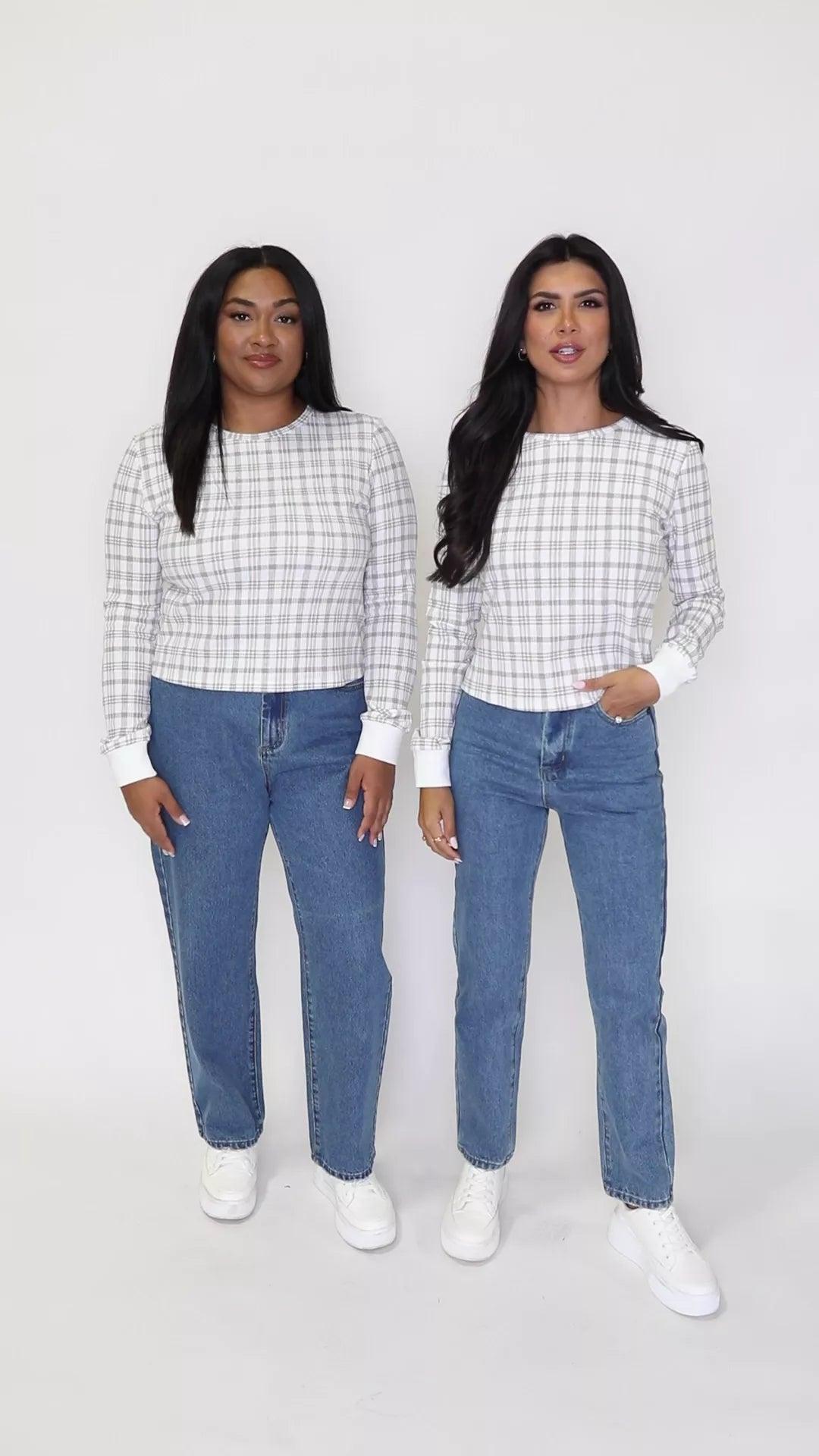 Layers Of Love In Plaid To Be Here Waffle Layering Top FINAL SALE Product Image