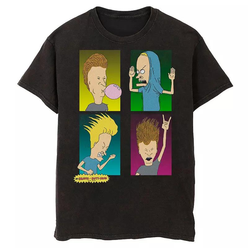 Men's Beavis And Butt-Head Four Square Moments Wash Graphic Tee,  Product Image