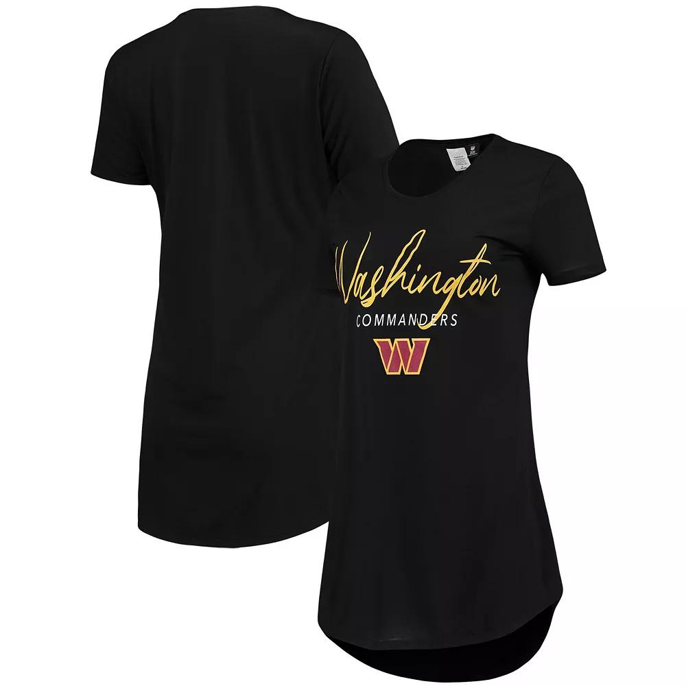 Women's Concepts Sport Black Washington Commanders Marathon Knit Nightshirt,  Product Image