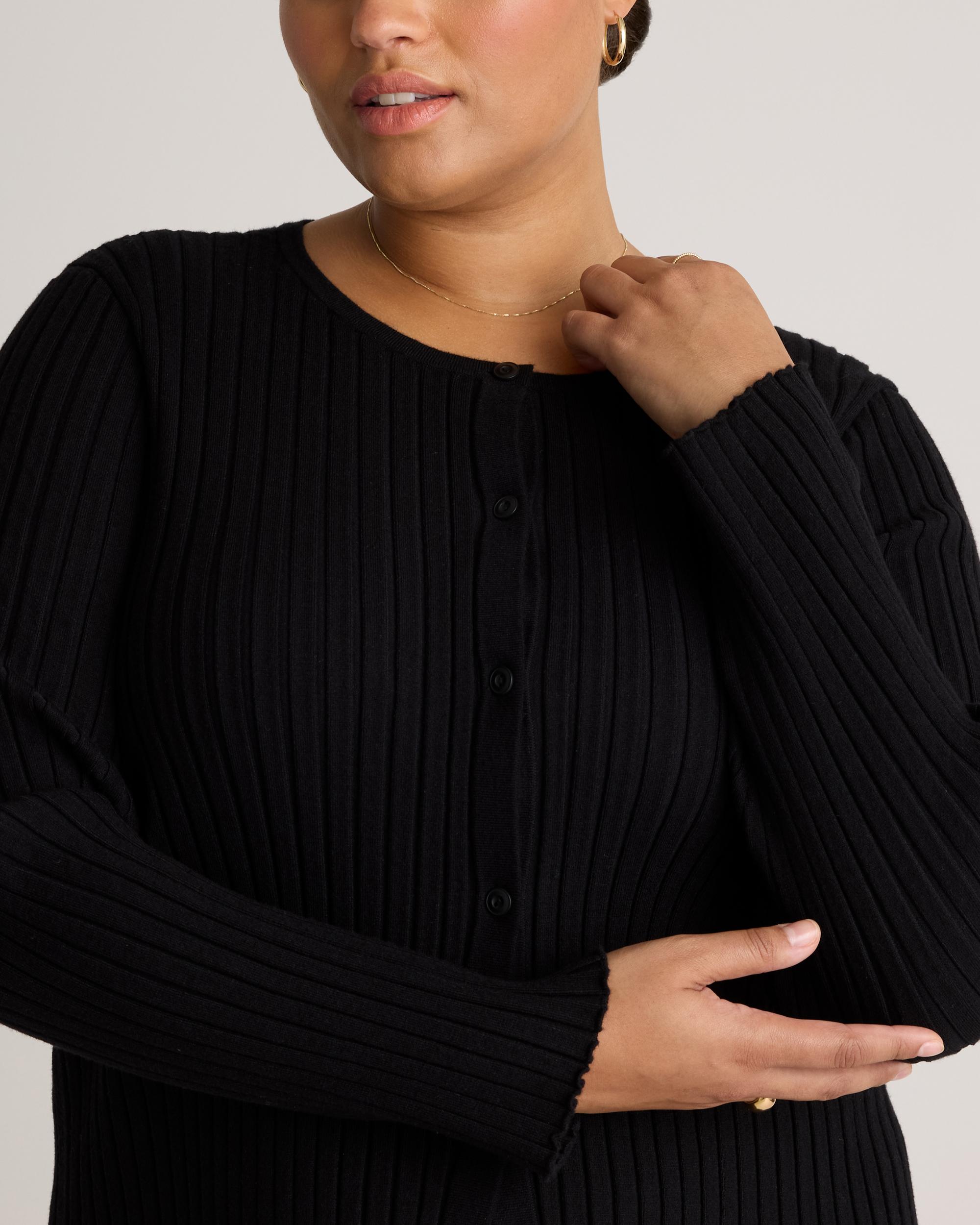 Quince | Women's Eco-Knit Cropped Rib Cardigan Sweater Size XS Product Image