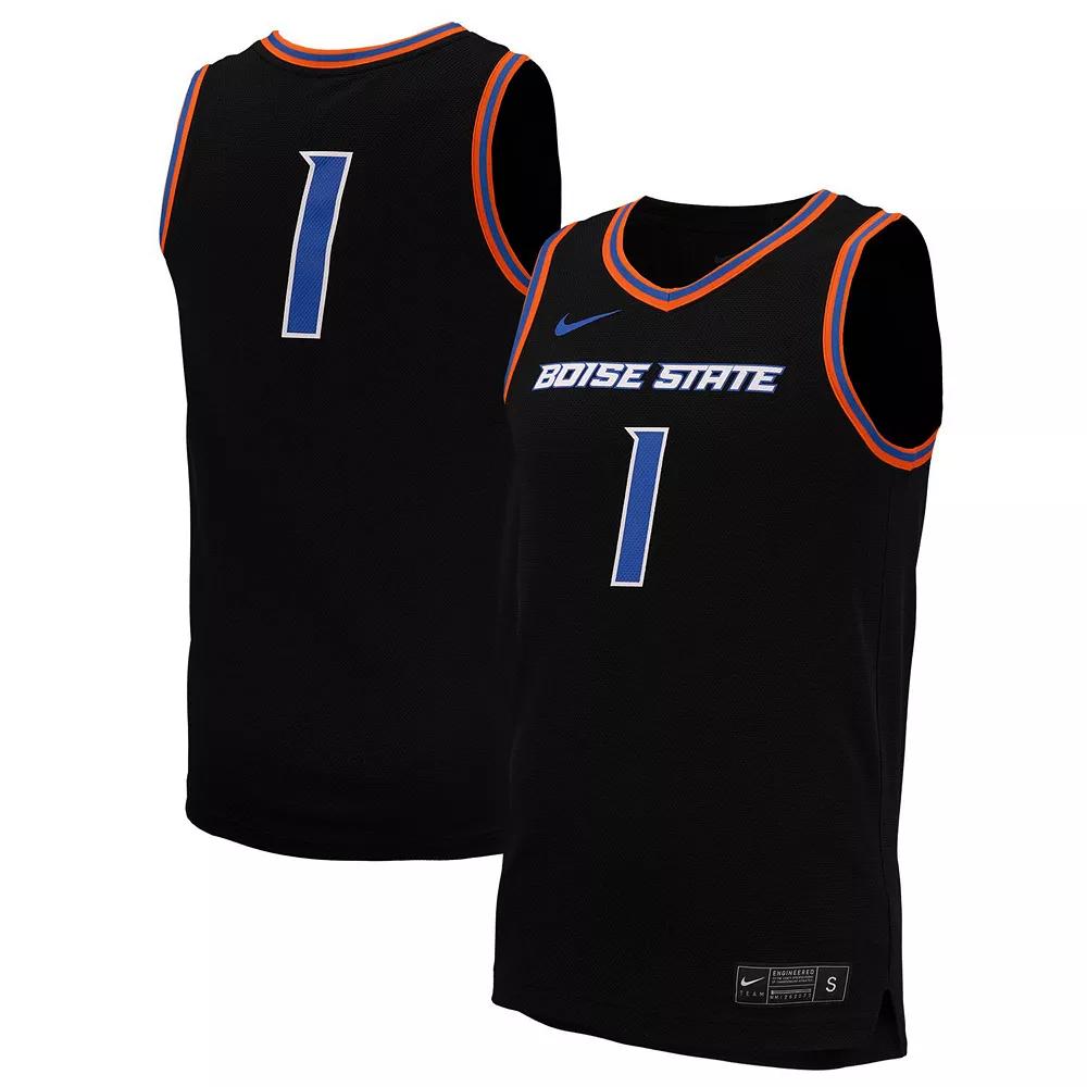 Men's Nike #1 Black Boise State Broncos Replica Basketball Jersey, Size: Small Product Image
