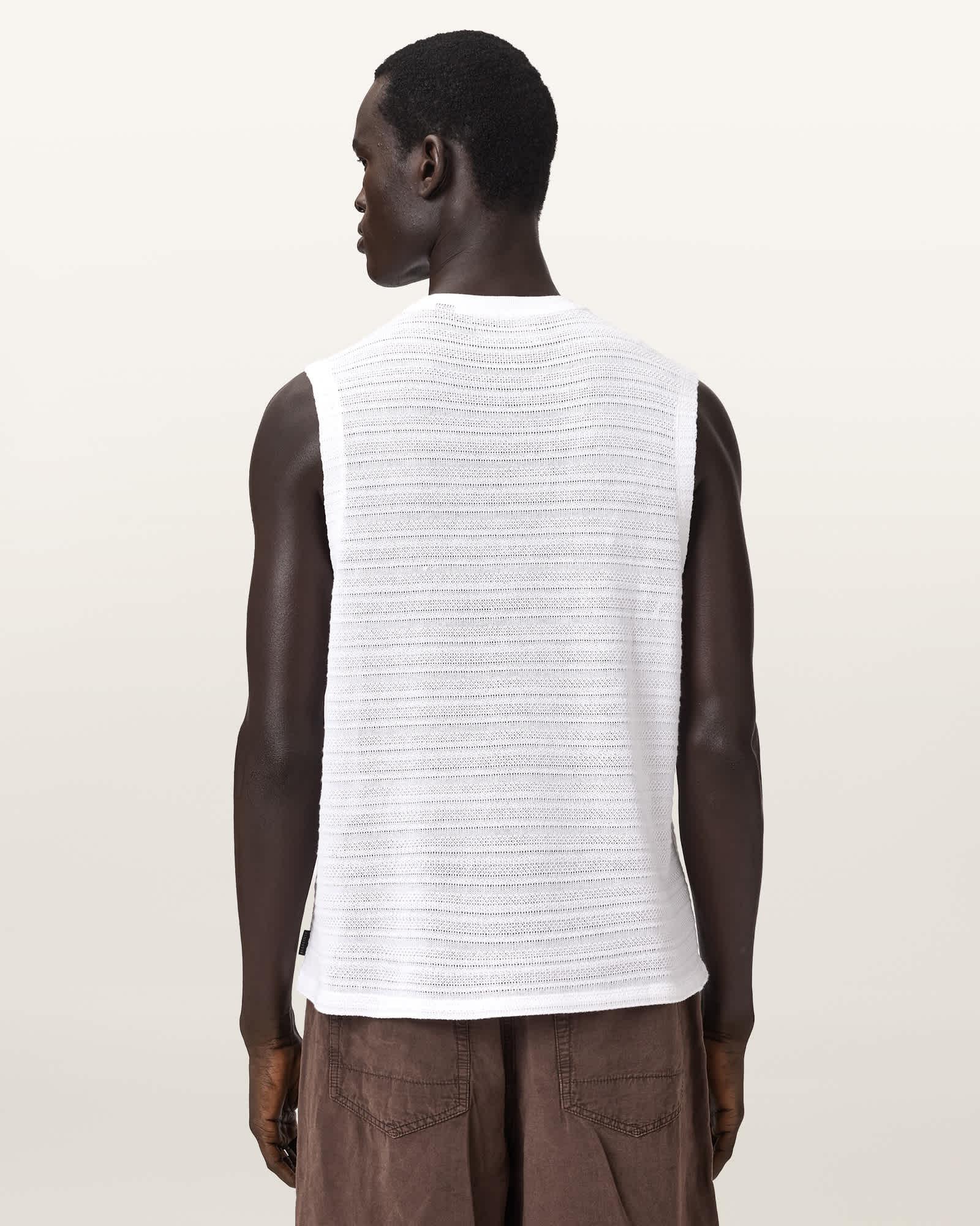 Cove Sleeveless Crew Neck Cotton T-Shirt ASHEN WHITE | ALLSAINTS US Product Image