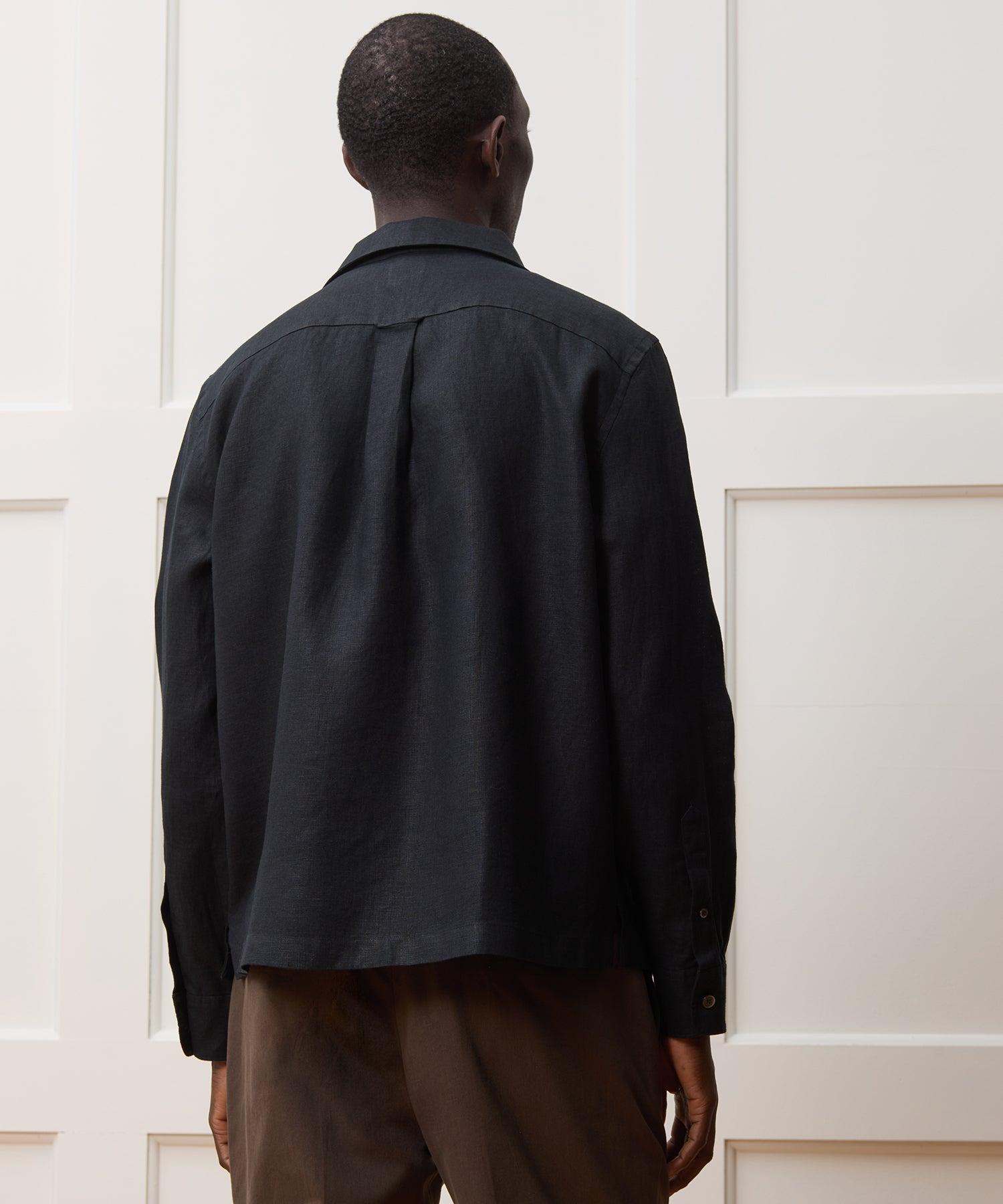 Cropped Sea Soft Irish Linen Camp Collar Shirt Product Image