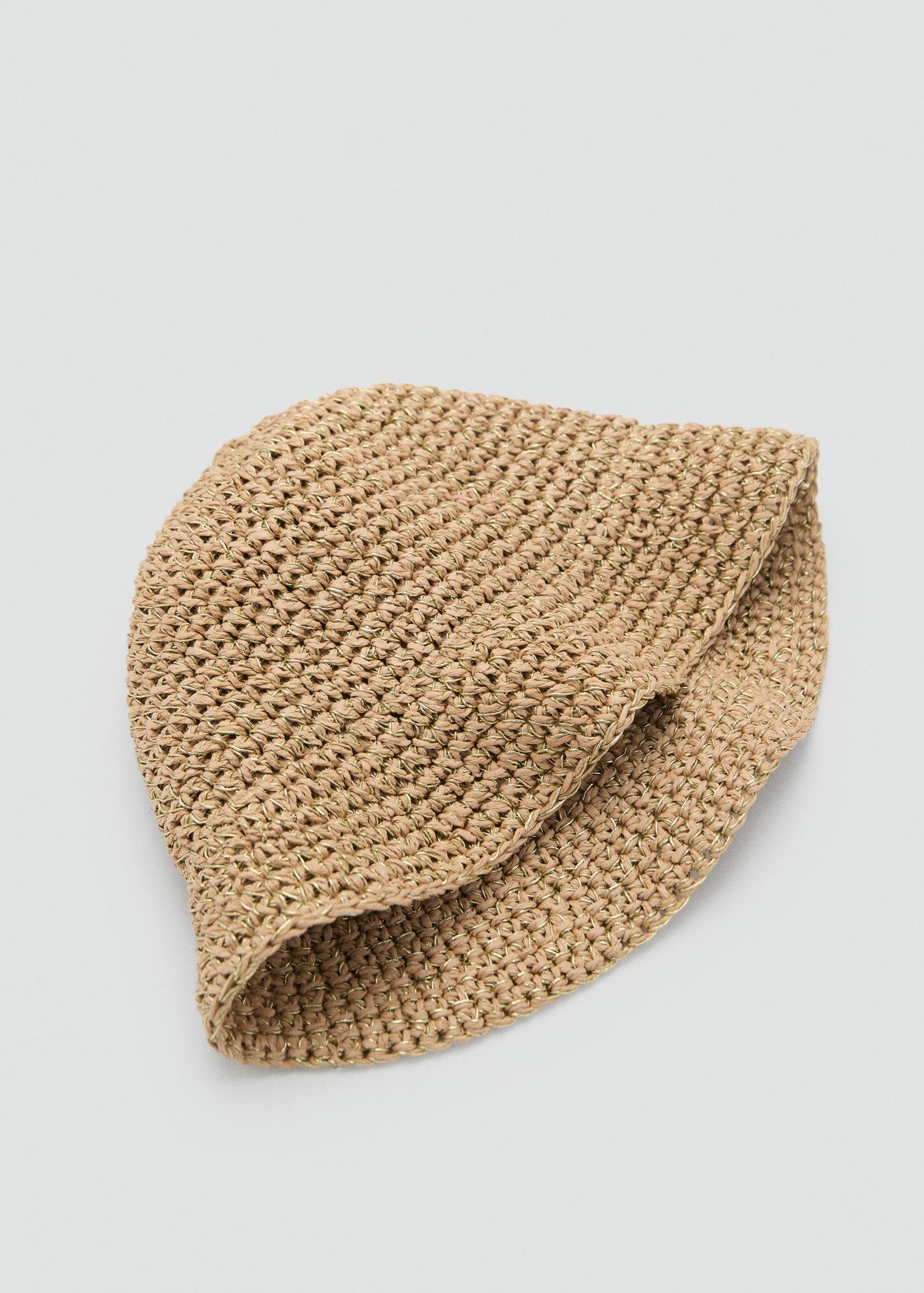 Lurex straw bucket hat - Women | MANGO USA Product Image