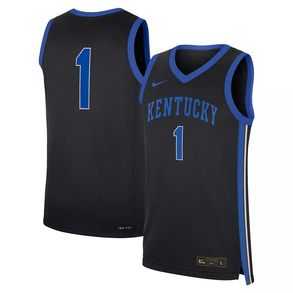 Men's Nike #1 Black Kentucky Wildcats Alternate Replica Jersey,  Product Image