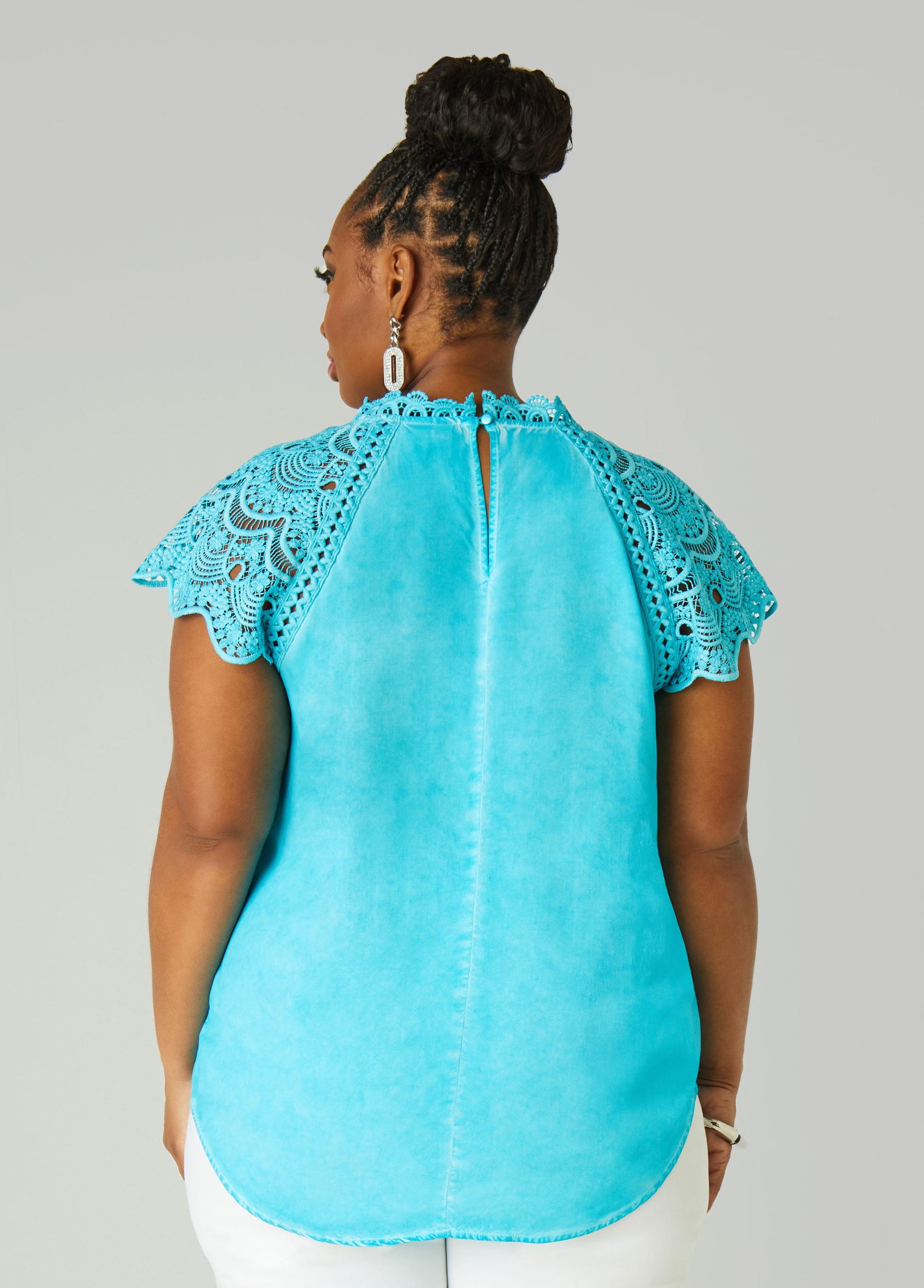 Crochet Paneled Blouse Product Image