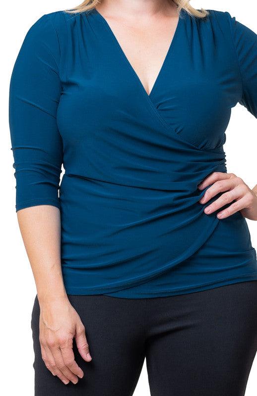 Femme Fatale Faux Wrap Top - Plus Product Image