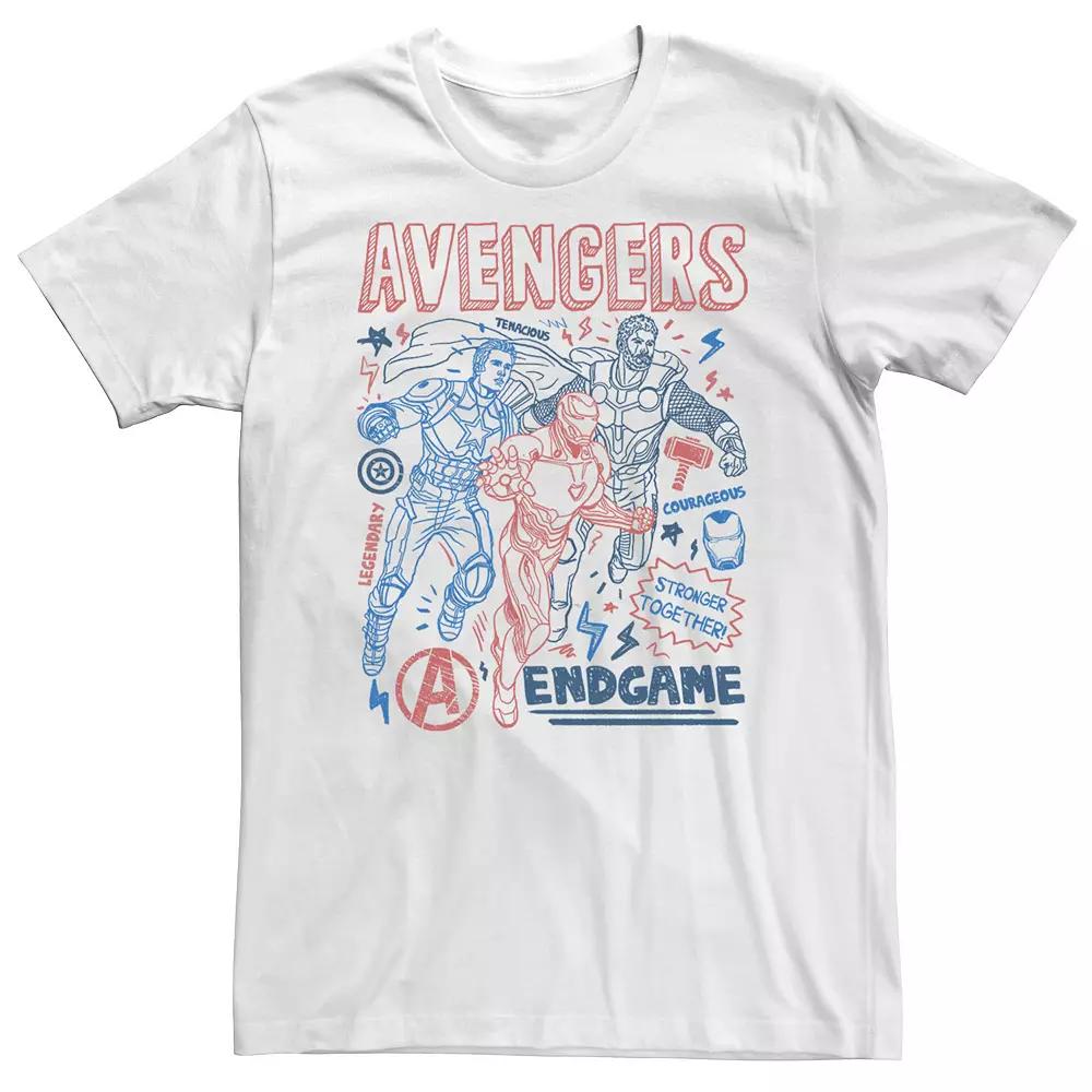Big & Tall Marvel Avengers Endgame Doodle Collage Logo Tee, Men's,  Product Image