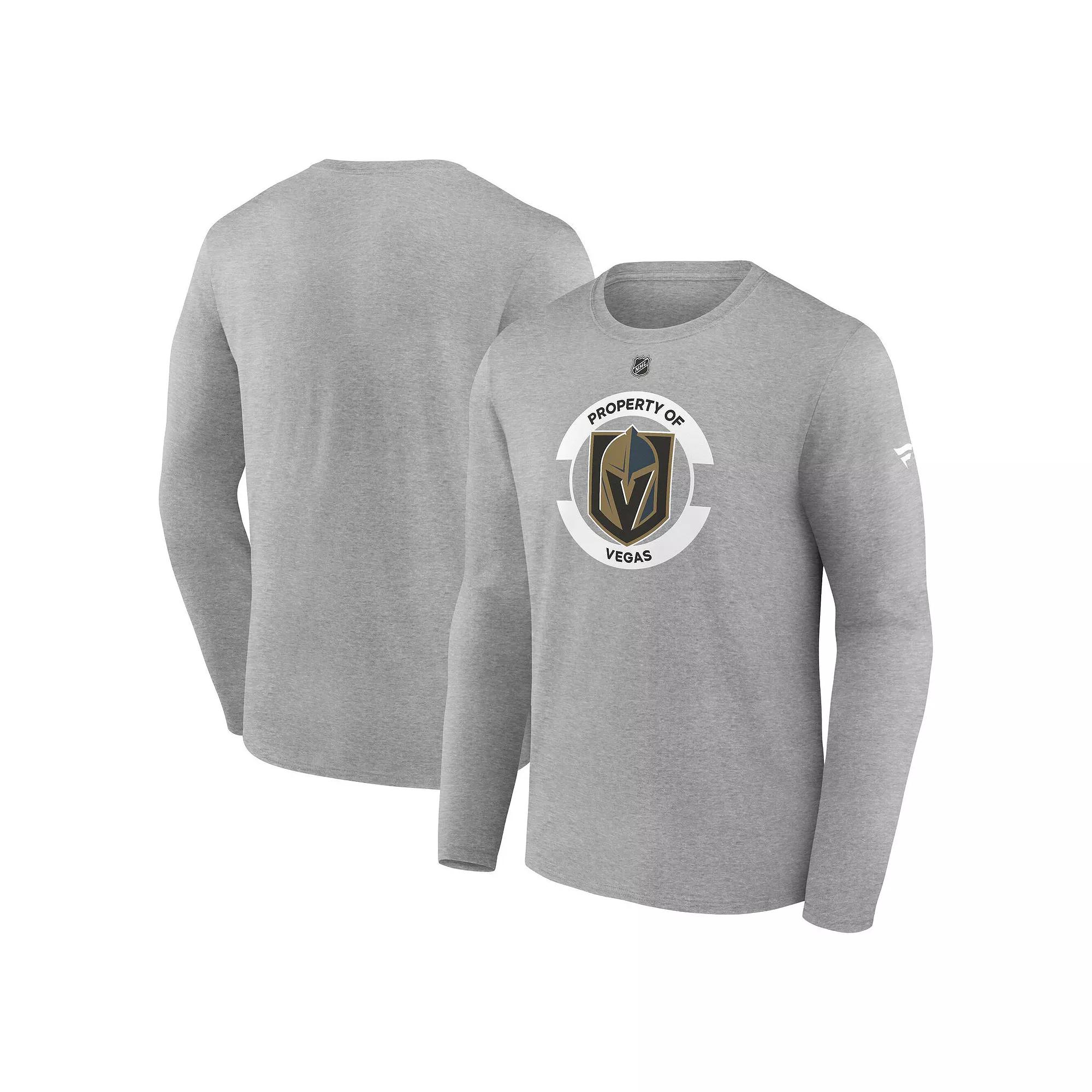 Men's Fanatics Heather Gray Vegas Golden Knights Authentic Pro Core Secondary Long Sleeve T-Shirt,  Product Image