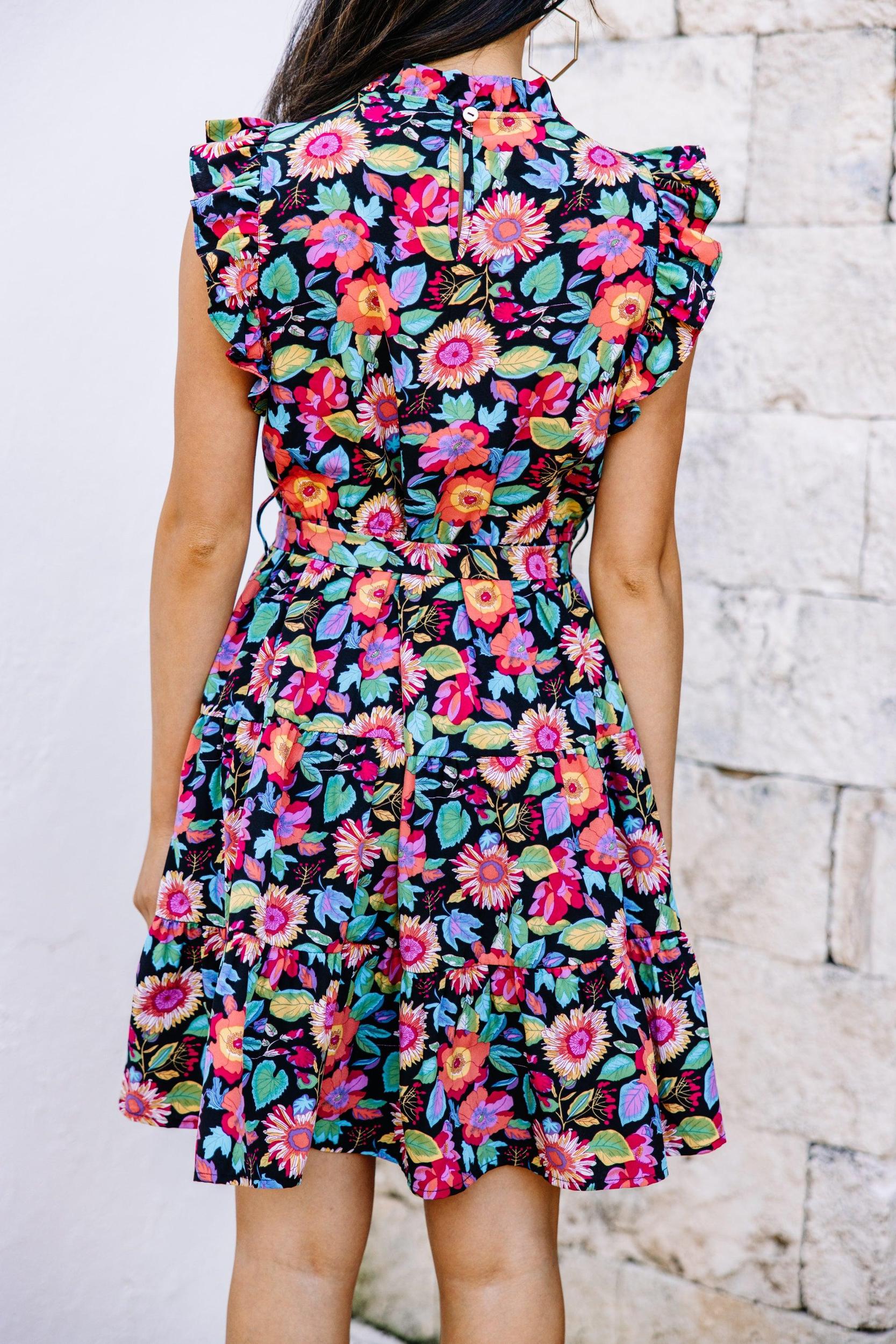 Bold Moves Black Floral Dress Female Product Image