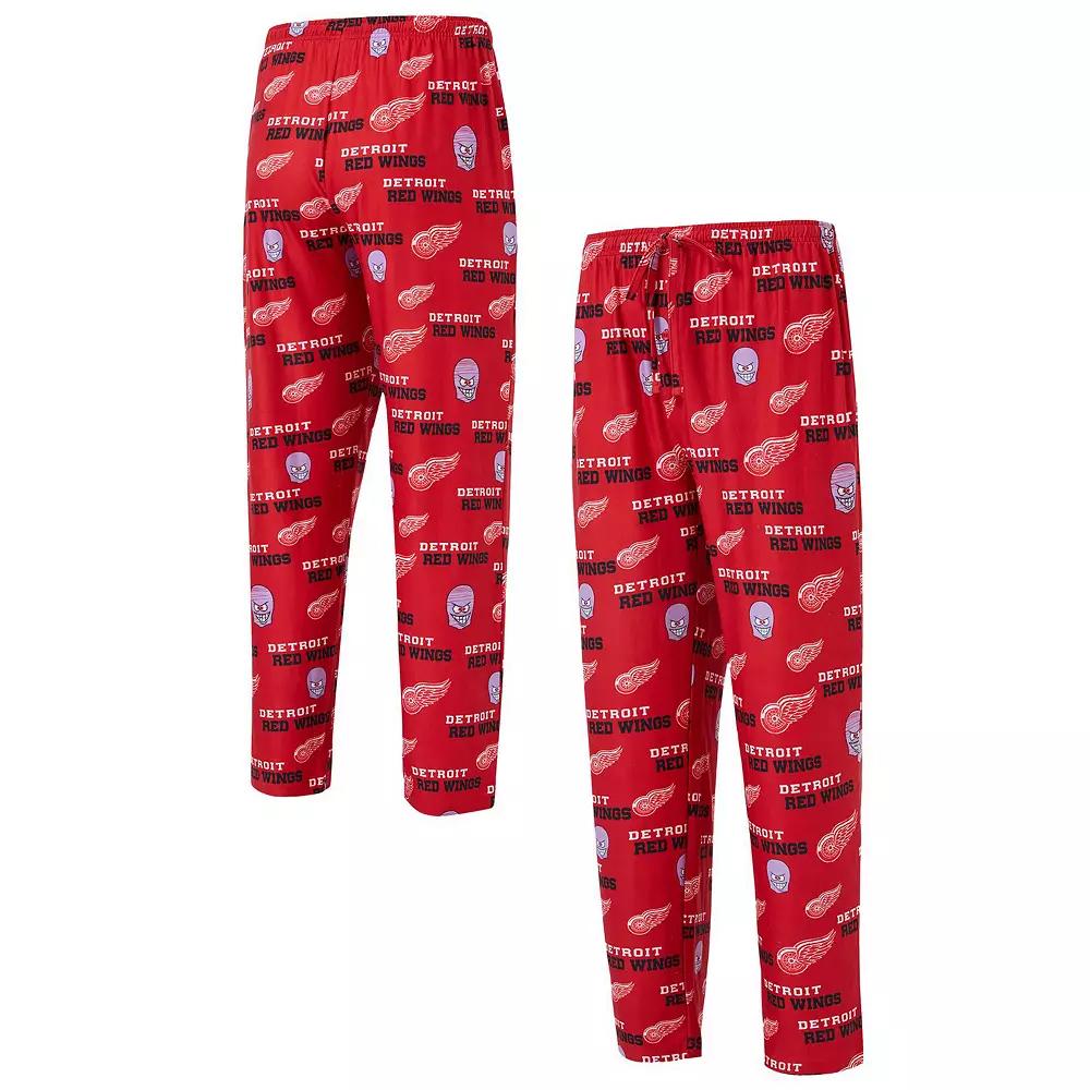 Men's Concepts Sport  Red Detroit Red Wings All Over Print Knit Pants, Size: Medium Product Image