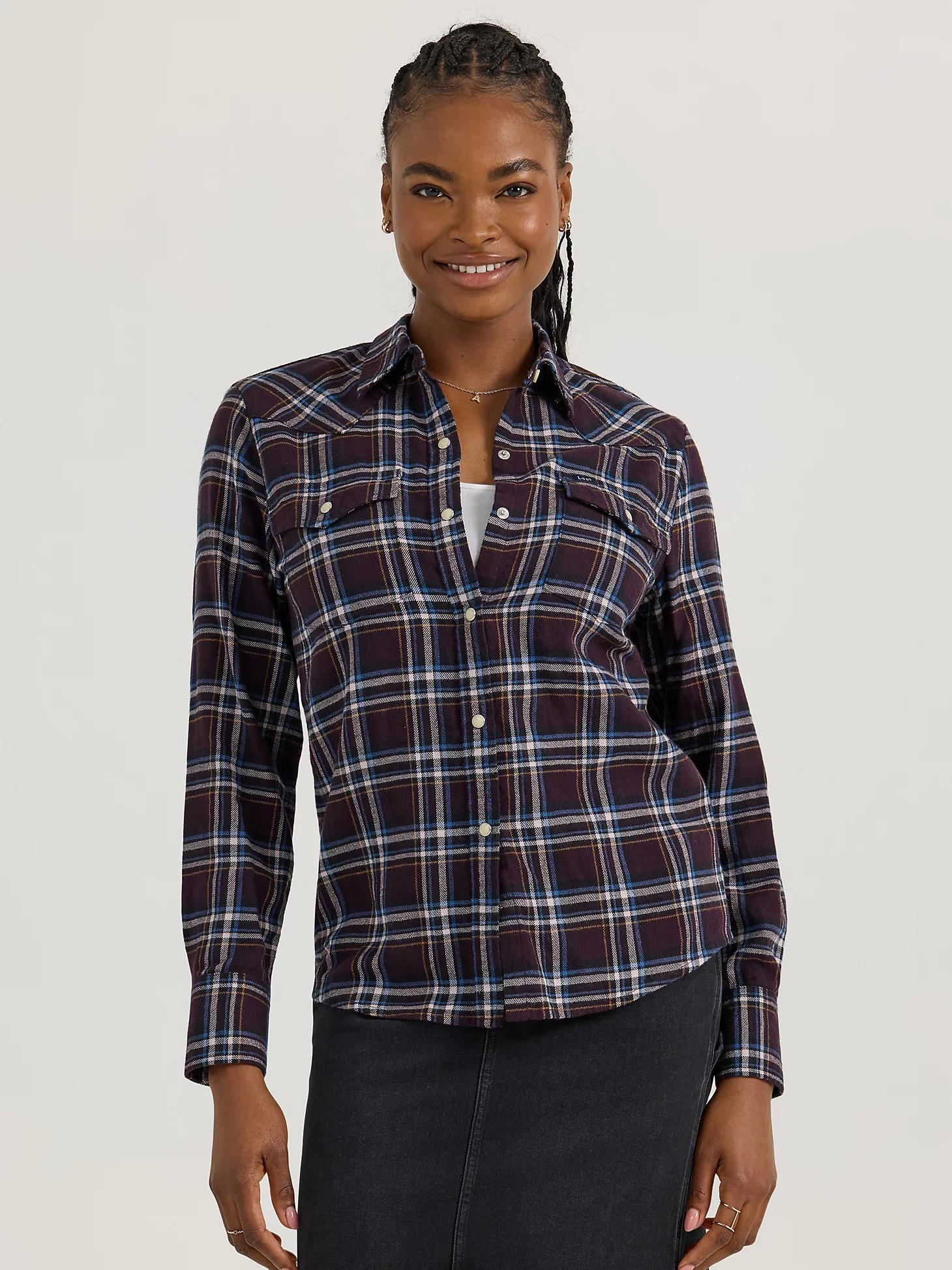 Women's Western Plaid Snap Shirt | Women's Tops & Tees | Lee® Product Image