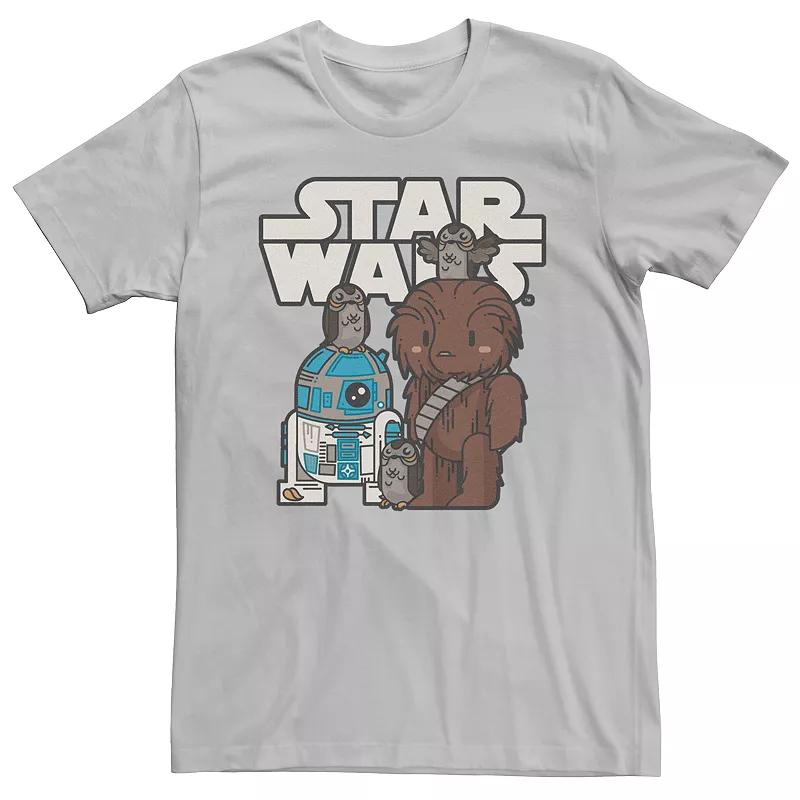 Men's Star Wars R2-D2 Chewbacca Porg Cartoon Logo Tee,  Product Image