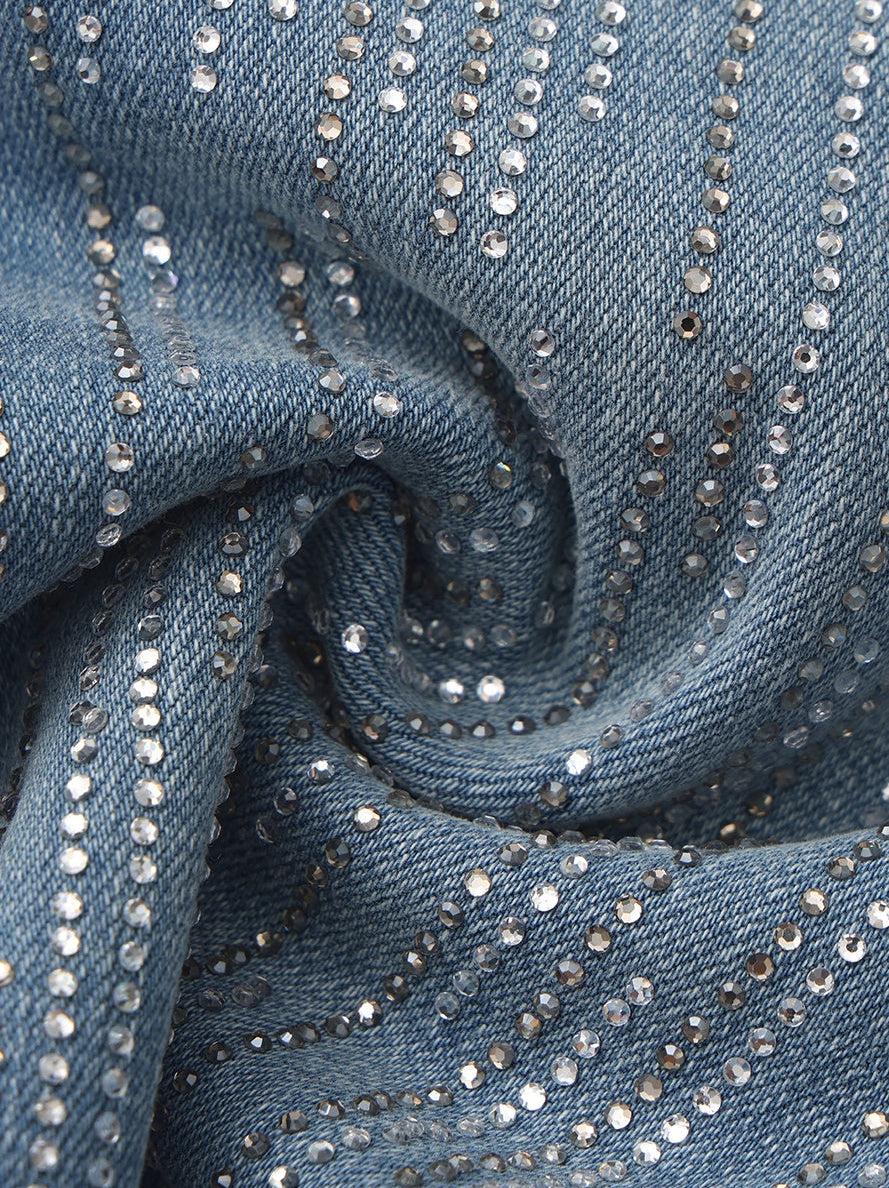 Lexi Low-Rise Light Blue Denim Mini Skirt Product Image