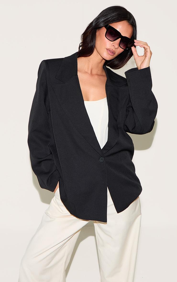 Black Plastic Oversized Square Sunglasses Product Image