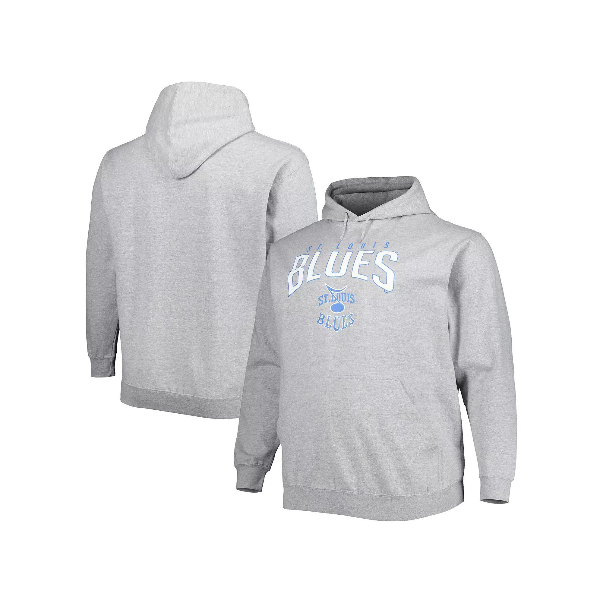 Men's Fanatics Branded Heather Gray St. Louis Blues Special Edition 2.0 Big & Tall Wordmark Pullover Hoodie,  Product Image