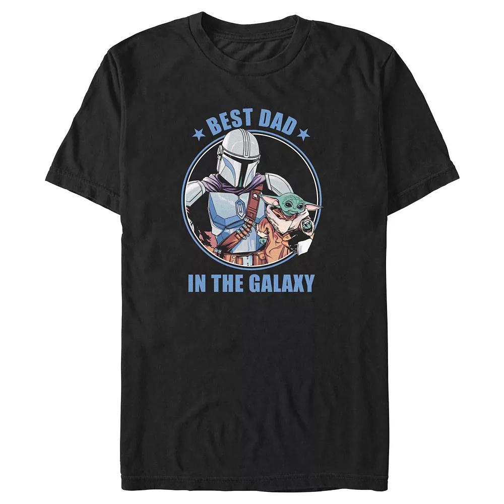 Big & Tall The Mandalorian Best Dad In The Galaxy Stamp Graphic Tee, Men's, Size: 4XL, Black Product Image