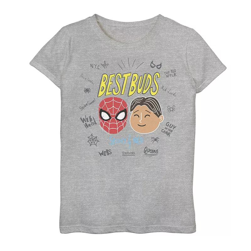 Girls 7-16 Marvel Spider-Man Far From Home Best Buds Word Scatter Graphic Tee, Girl's,  Product Image