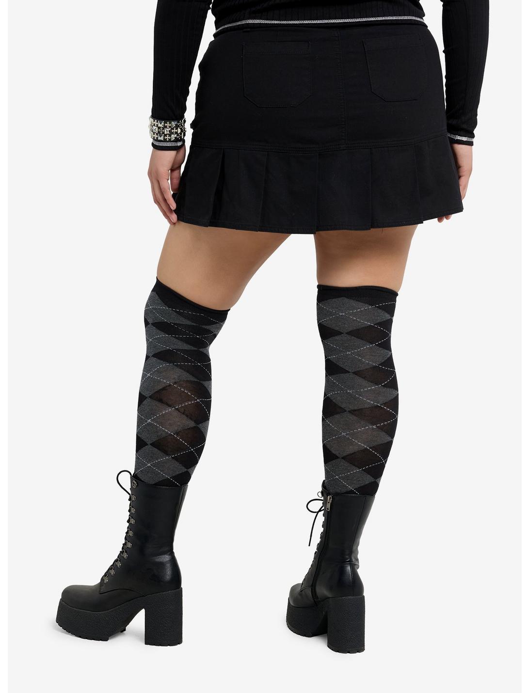 Social Collision Skull Studded Black Mini Skirt Plus Size Product Image