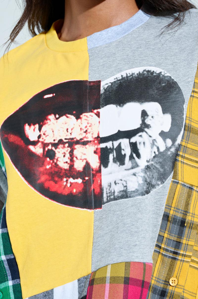 REBUILT OVERSIZED FLANNEL T-SHIRT Product Image