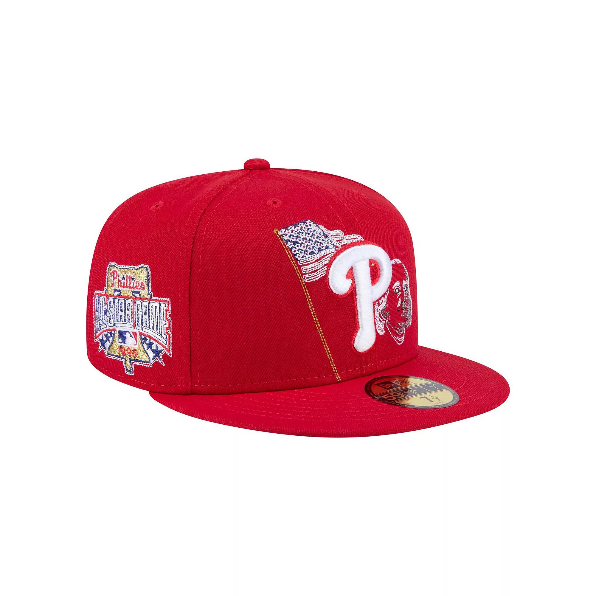 Men's New Era Red Philadelphia Phillies State Stitch 59FIFTY Fitted Hat, Size: 7 Product Image