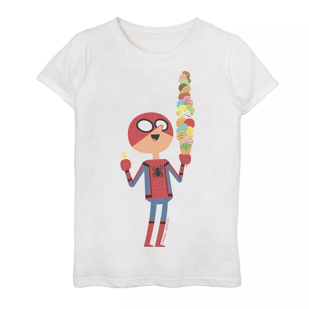 Girls 7-16 Marvel Spider-Man Far From Home Ice Cream Cone Graphic Tee, Girl's, Size: Small, White Product Image