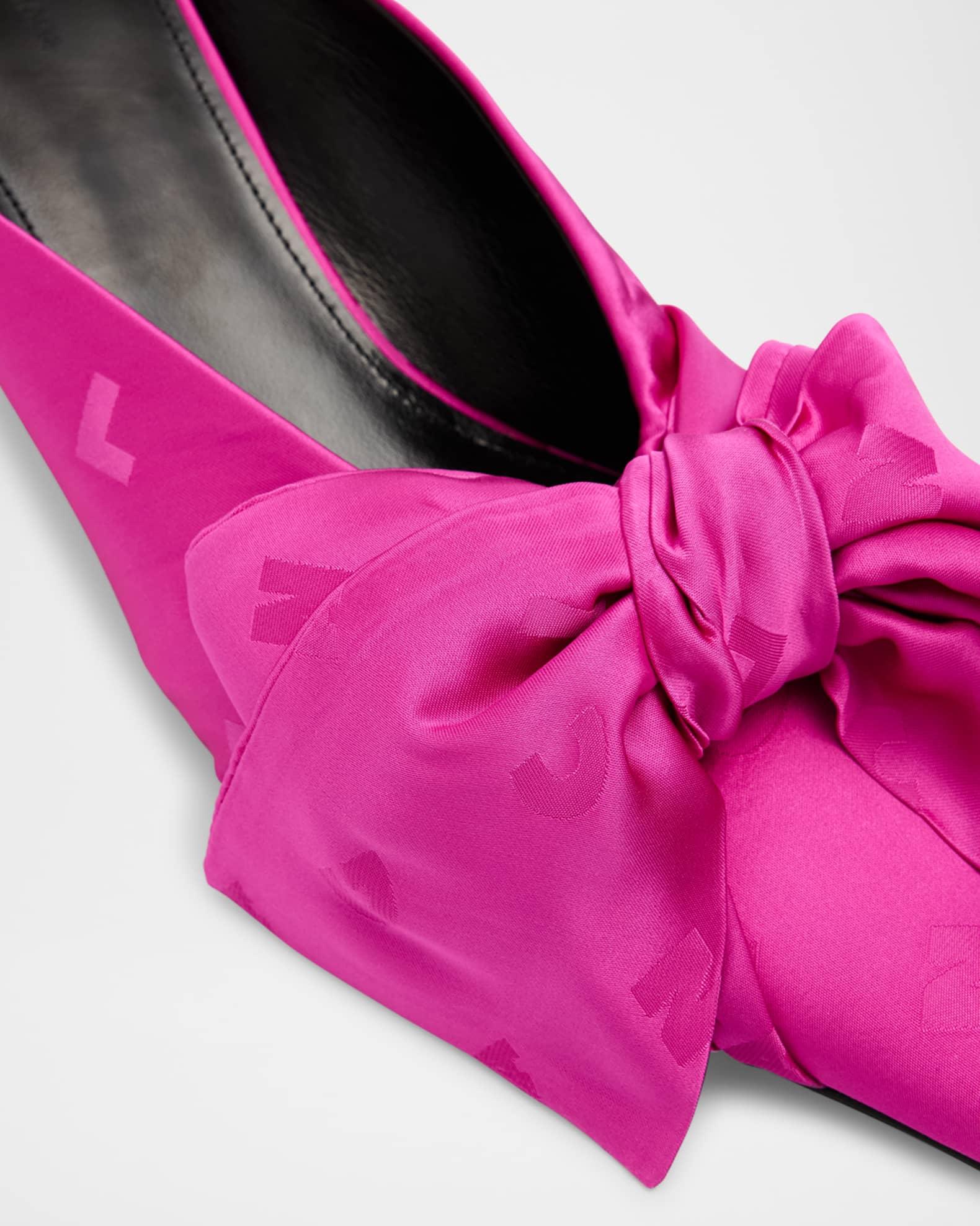 Knife Lavalière Logo Jacquard Bow Mule Pumps Product Image