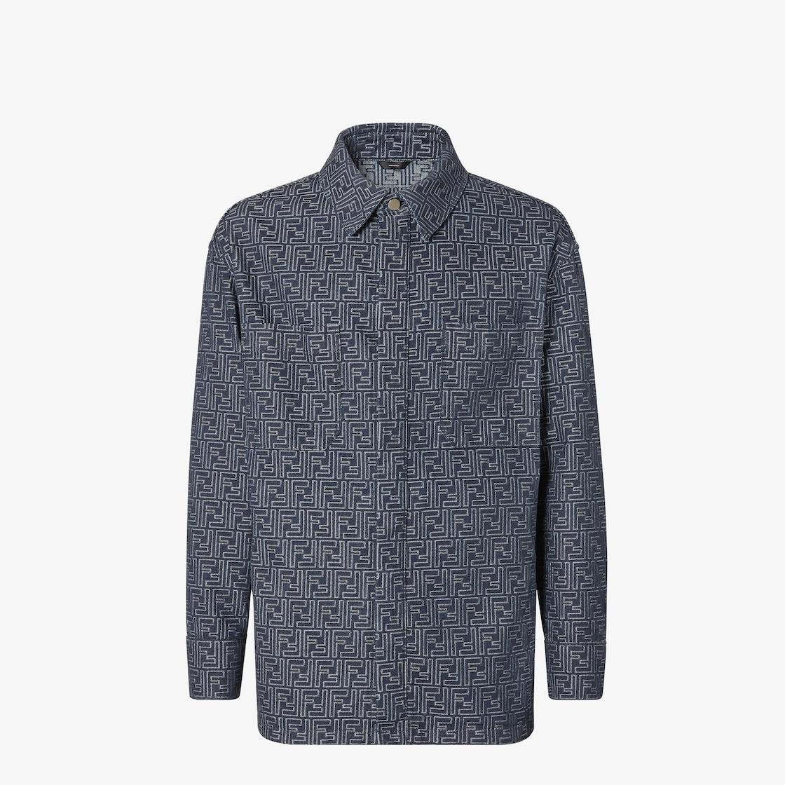 Jeans JacketBlue FF Jacquard denim jacket Product Image