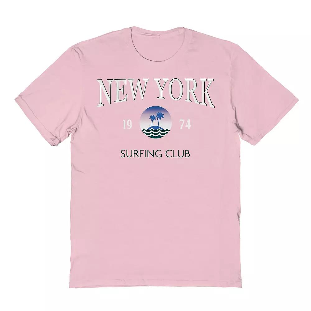 Men's New York Surfing Club Graphic Tee, Size: Medium, Light Pink Product Image