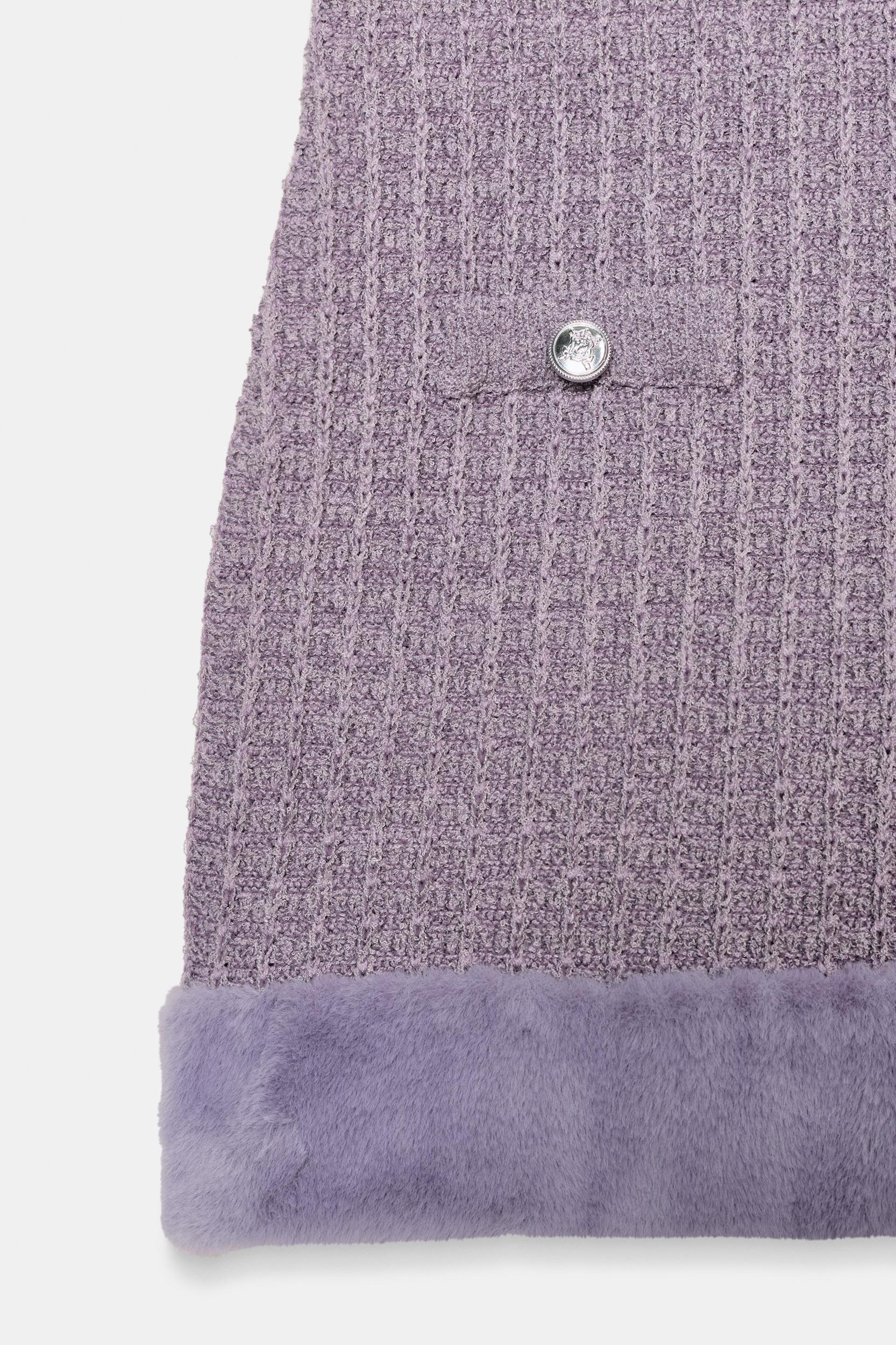 TEXTURED FAUX FUR DRESS Product Image