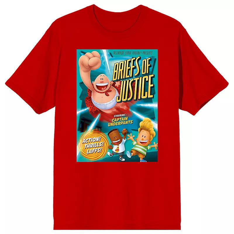 Men's Captain Underpants Briefs Of Justice Graphic Tee,  Product Image