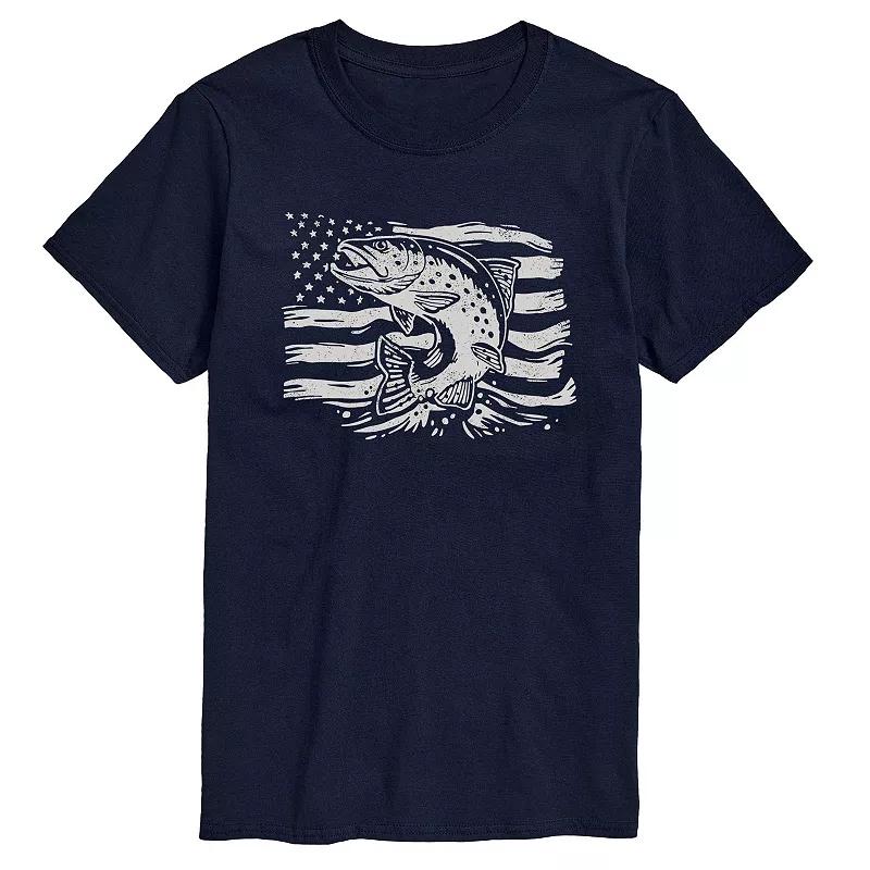 Men's Trout American Flag Graphic Tee,  Product Image